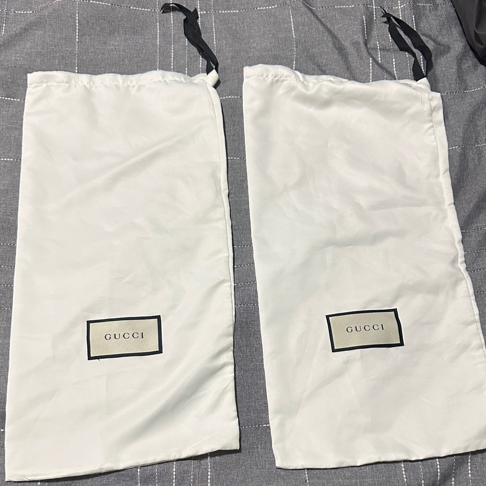 Gucci Cream Dust Bags with Black Accents